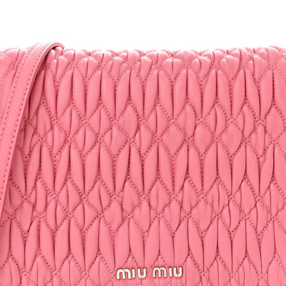 Miu Miu Nappa Matelasse Crystal Chain Crossbody Geranio 7 of 13