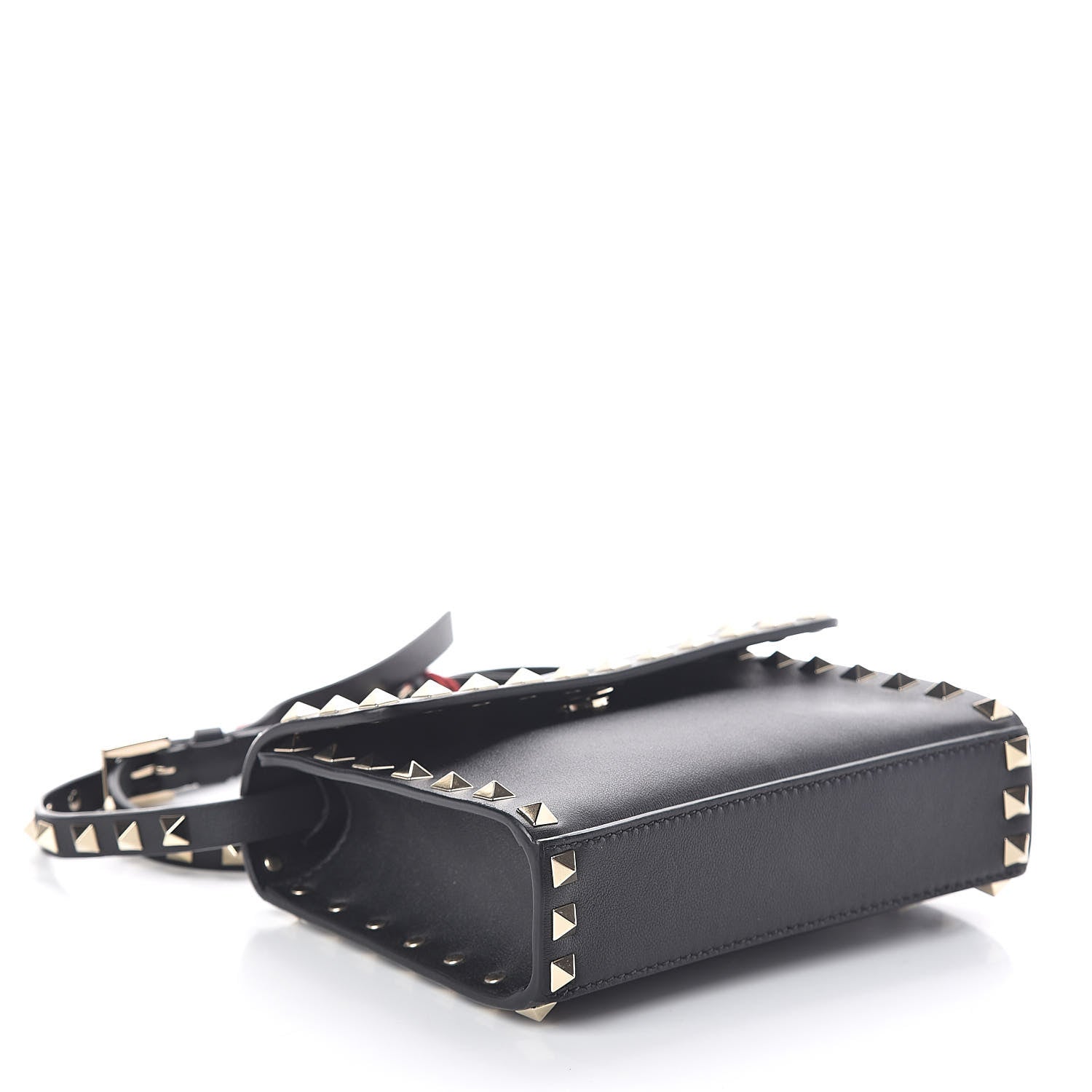 Valentino Garavani Vitello Rockstud Flap Crossbody Bag Black 4 of 8