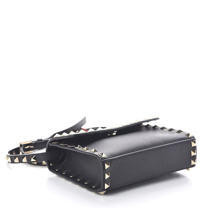 Valentino Garavani Vitello Rockstud Flap Crossbody Bag Black 4 of 8