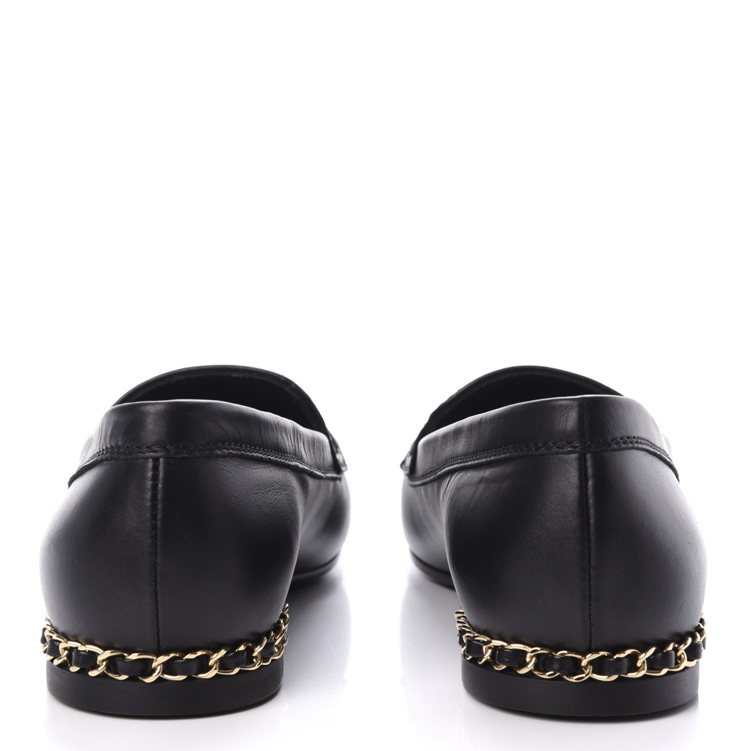 Chanel Calfskin CC Chain Mocassin Loafers 37.5 Black 6 of 9