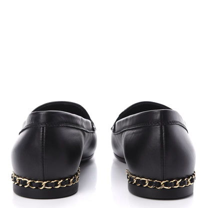 Chanel Calfskin CC Chain Mocassin Loafers 37.5 Black 6 of 9