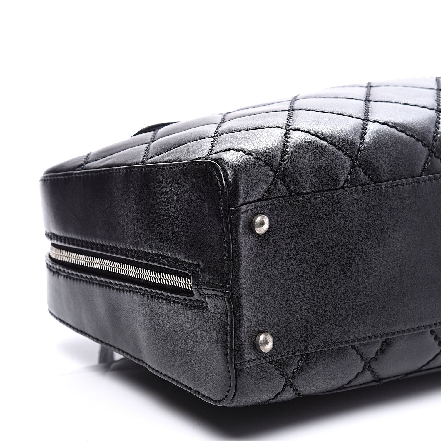 Chanel Calfskin Quilted Top Handle Bag Black 7 of 10