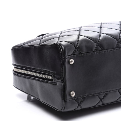 Chanel Calfskin Quilted Top Handle Bag Black 7 of 10