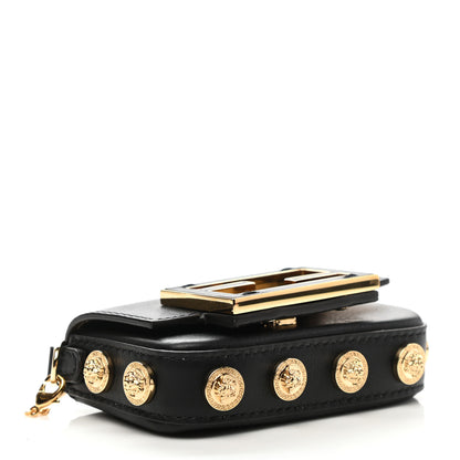 Fendi X VERSACE Vitello Seta Fendace Studded Nano Brooch Baguette Black 4 of 11