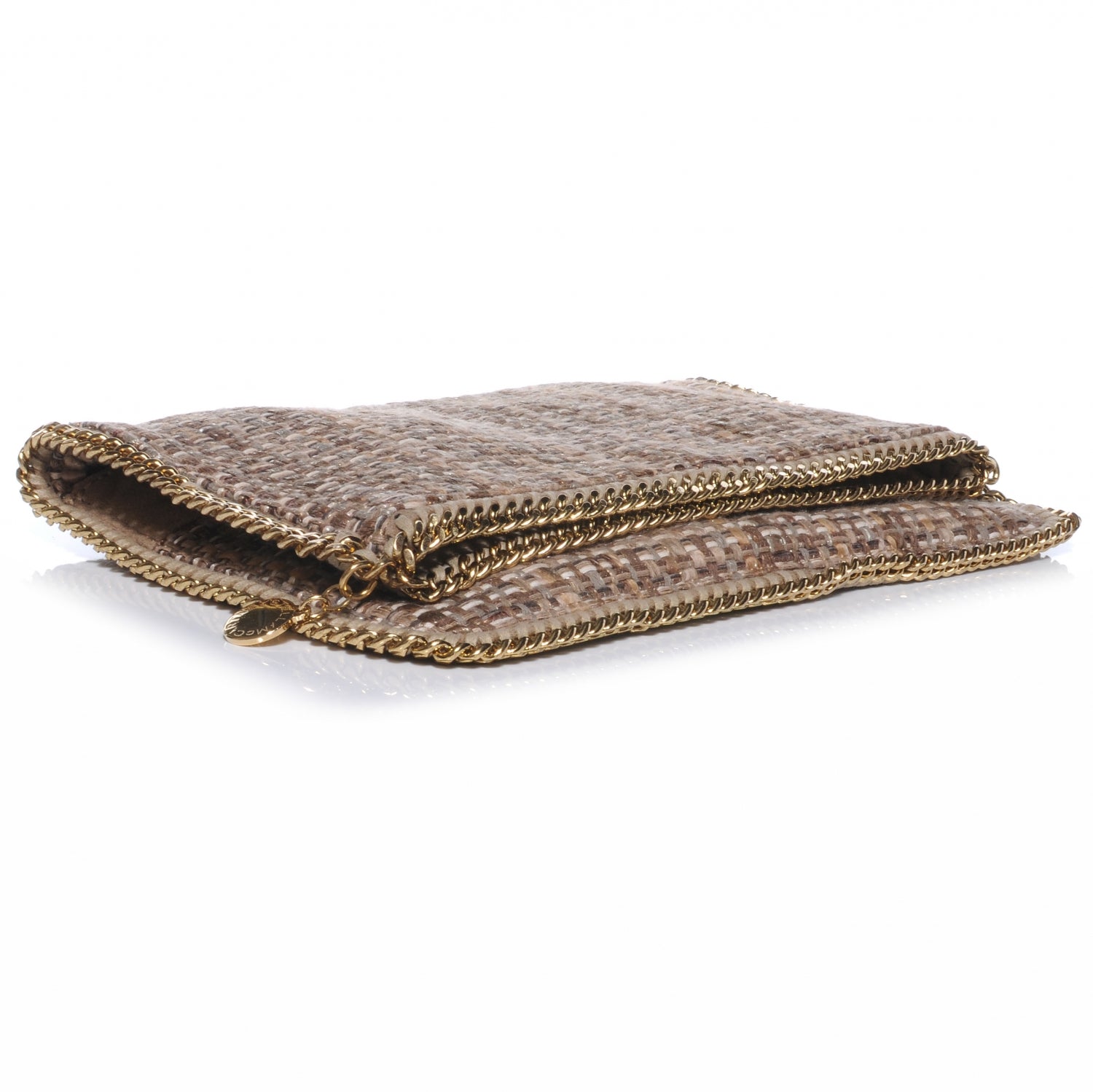 Stella McCartney Woven Boucle Fold Over Falabella Clutch Metallic 5 of 8