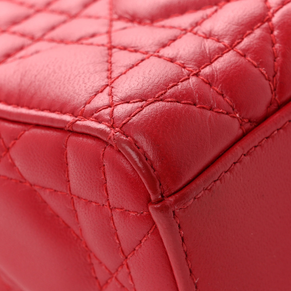 Christian Dior Lambskin Cannage Medium Lady D-Joy Red 22 of 29