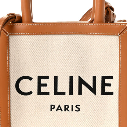 Celine Canvas Calfskin Mini Vertical Cabas Natural Tan 7 of 9