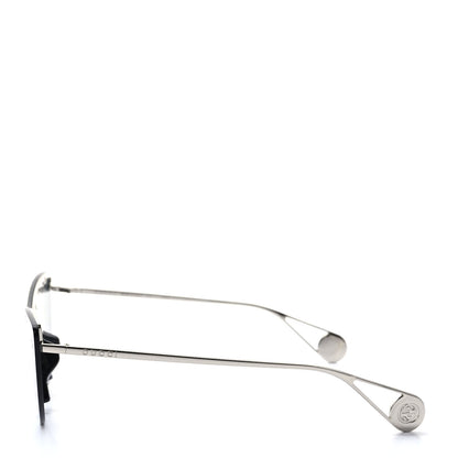 Gucci Metal Rimless Star Studded 90mm Cat Eye GG0666S Sunglasses Mirror Silver 3 of 6
