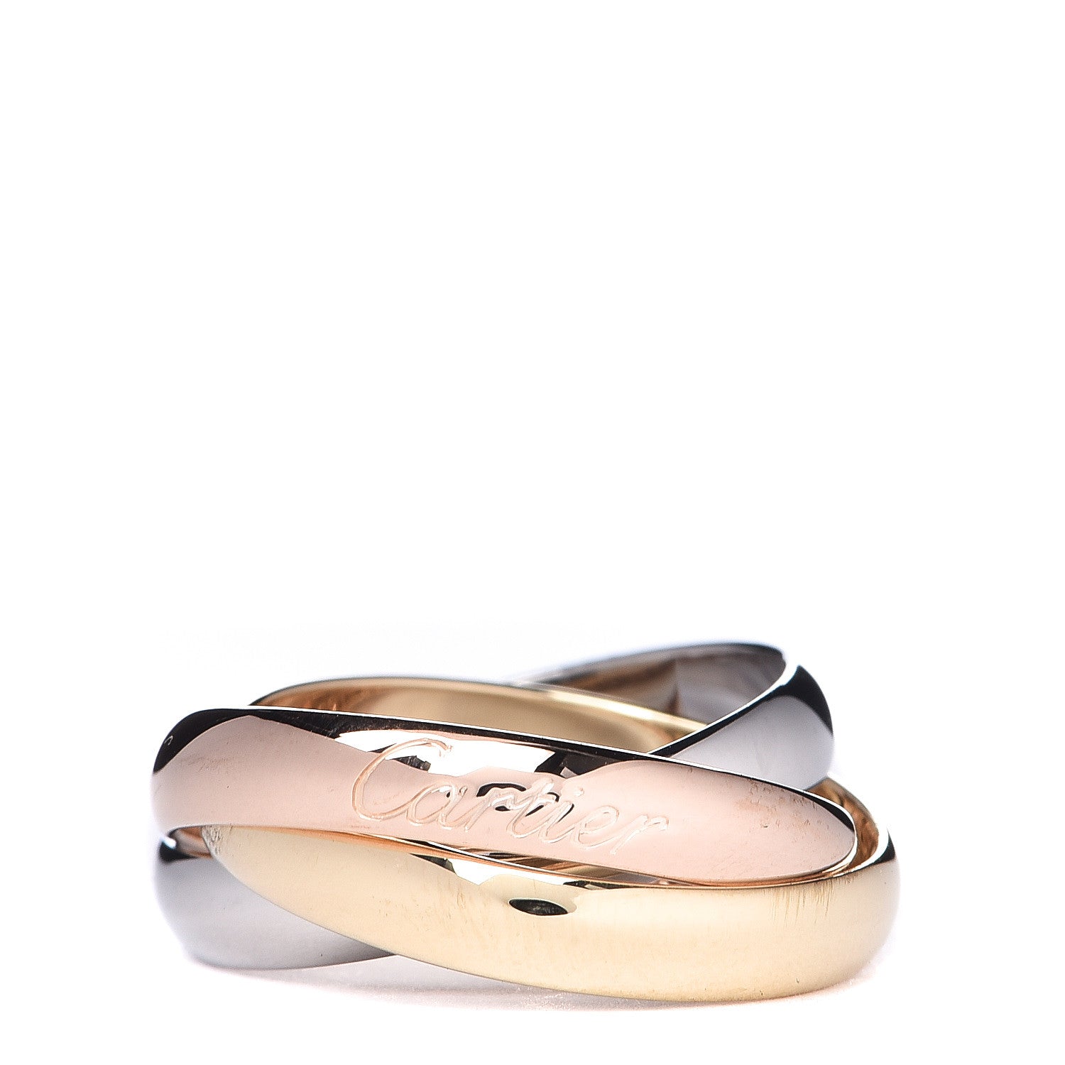 Cartier 18K Pink Yellow White Gold Small Trinity Ring 50 5.25 1 of 4