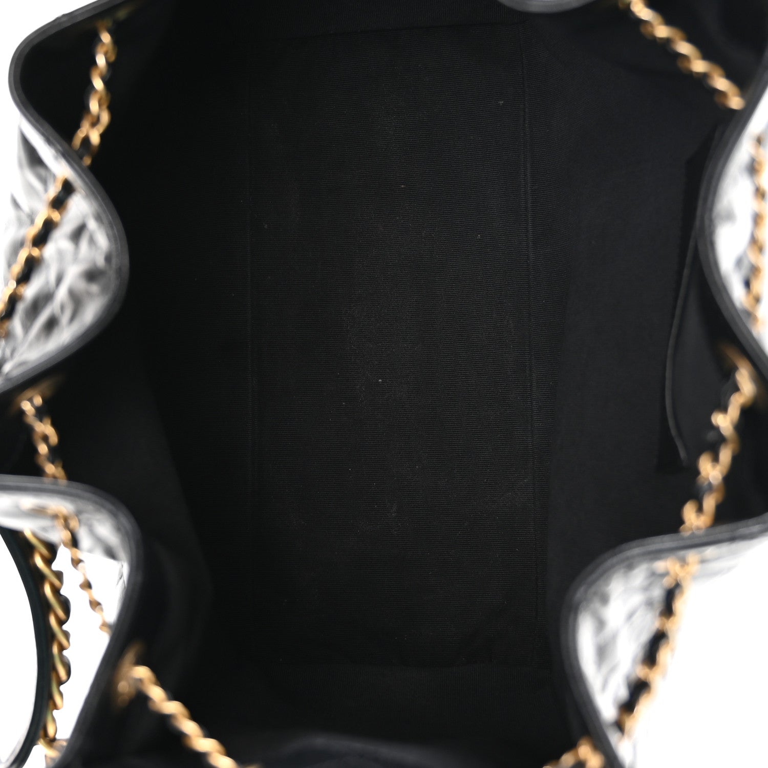 Chanel Shiny Crumpled Calfskin Quilted Medium Chanel 25 Handbag Black 5 of 10