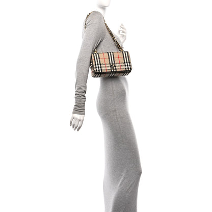 Burberry Calfskin Boucle Check Small Lola Chain Bag Archive Beige 2 of 10
