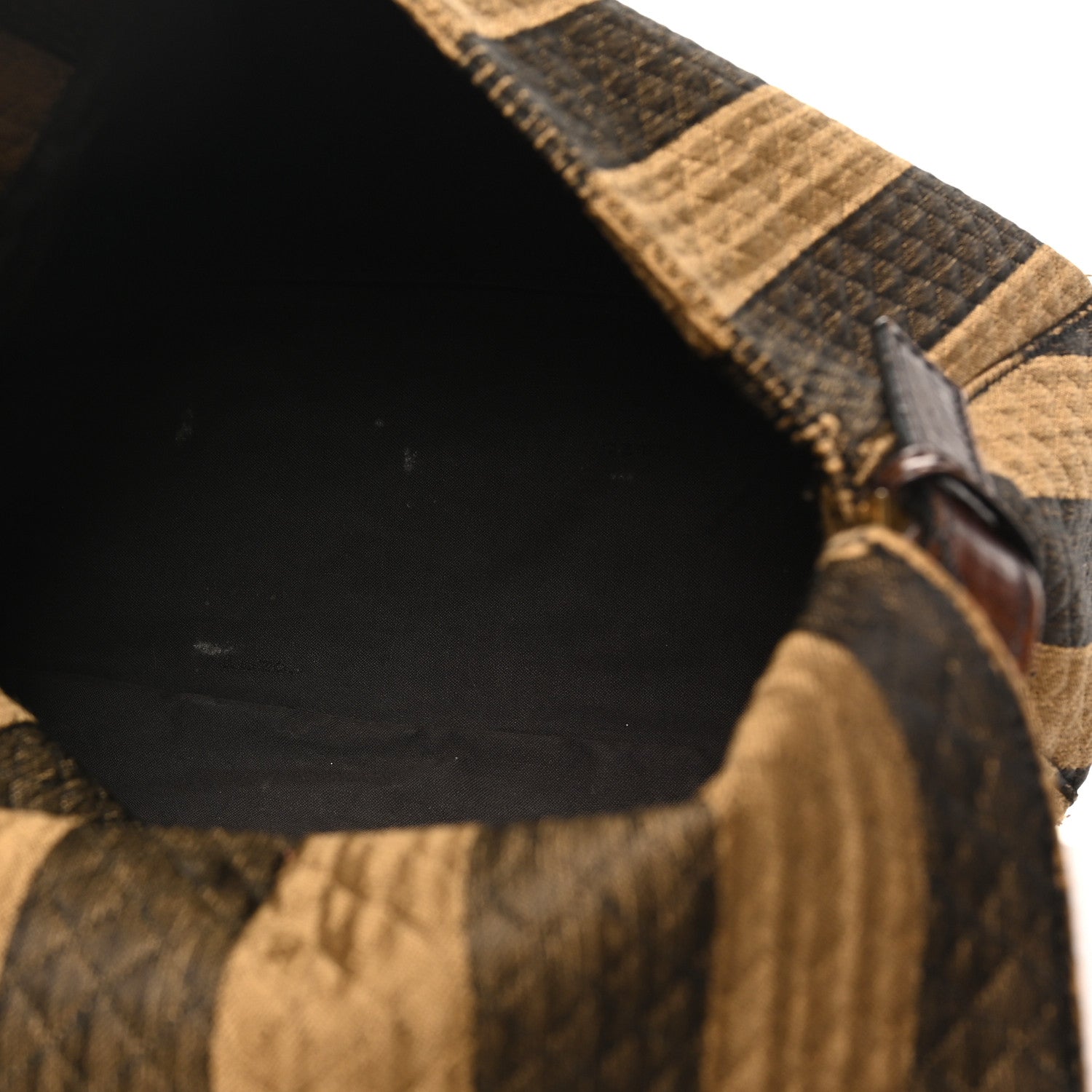 Fendi Quilted Fabric Pequin Forever Mama Baguette Tobacco 5 of 11
