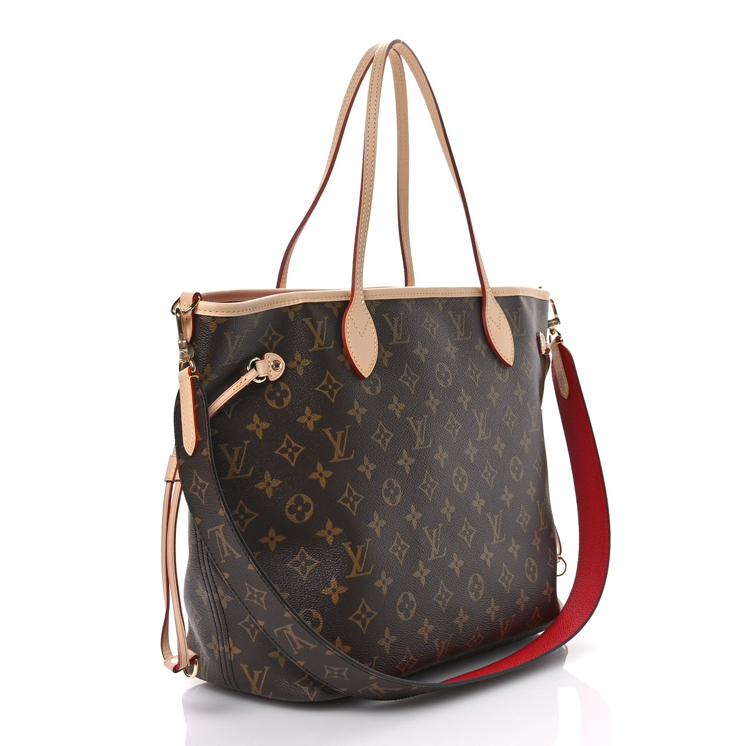 Louis Vuitton Monogram Inside Out Neverfull Bandouliere MM Rouge Sari 3 of 9
