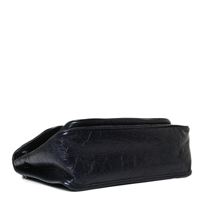 Saint Laurent Crinkled Calfskin Matelasse Monogram Medium Niki Chain Satchel Dark Blue 4 of 15