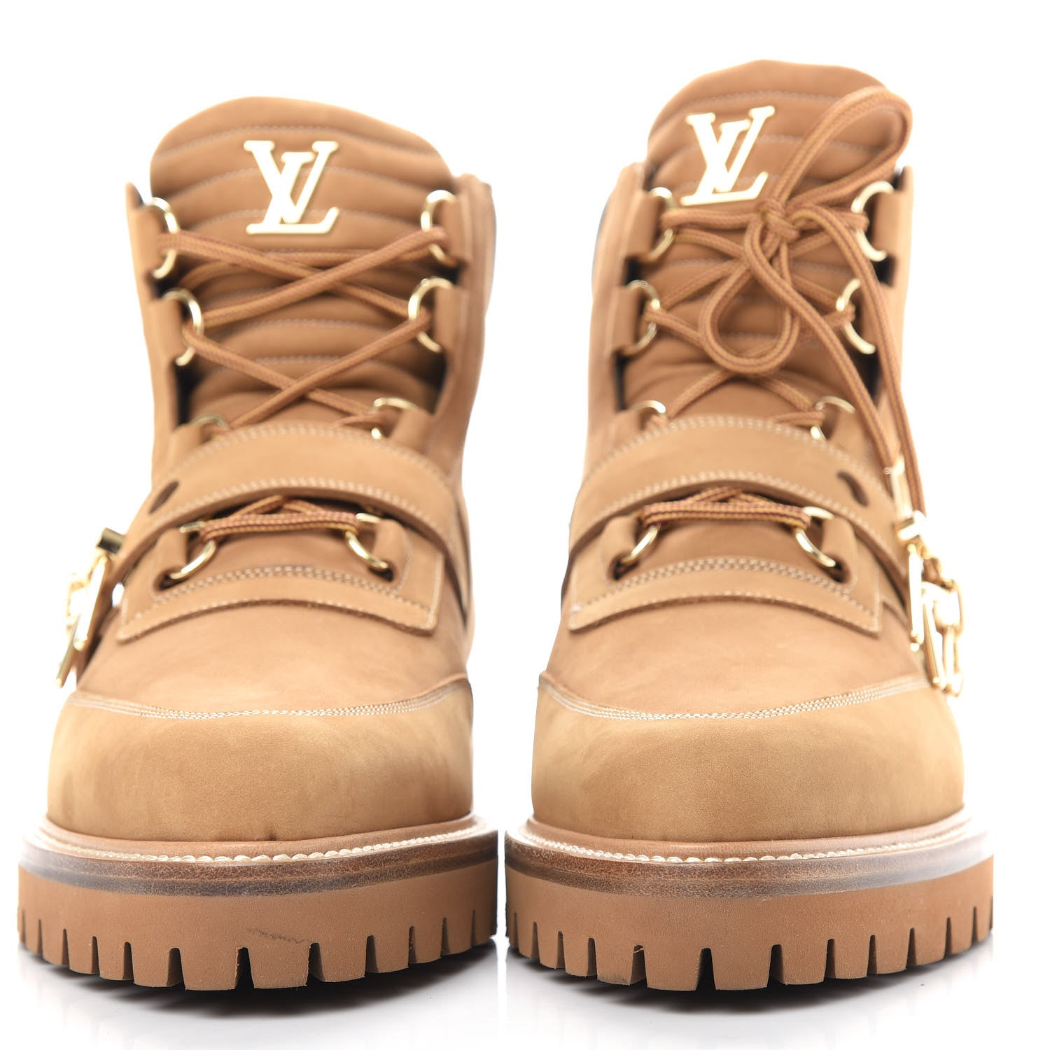 Louis Vuitton Suede Calfskin Monogram Mens Creeper Ankle Boots 8.5 Beige 2 of 12