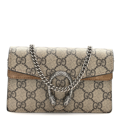 Gucci GG Supreme Monogram Super Mini Dionysus Shoulder Bag Taupe 1 of 9