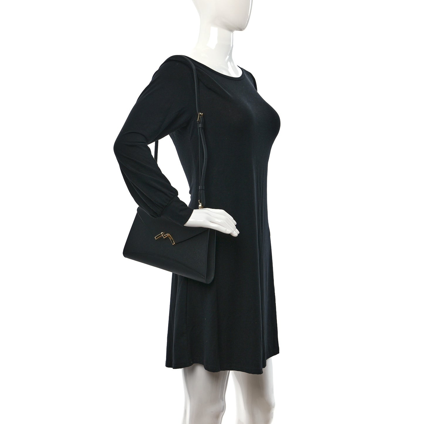 Carat Calfskin Gabrielle Clutch Black