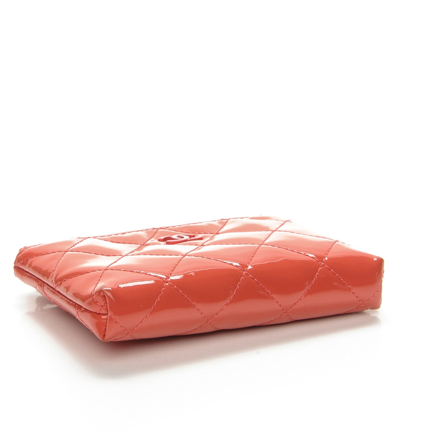 Chanel Patent Quilted Key Holder Case Coral 4 of 12