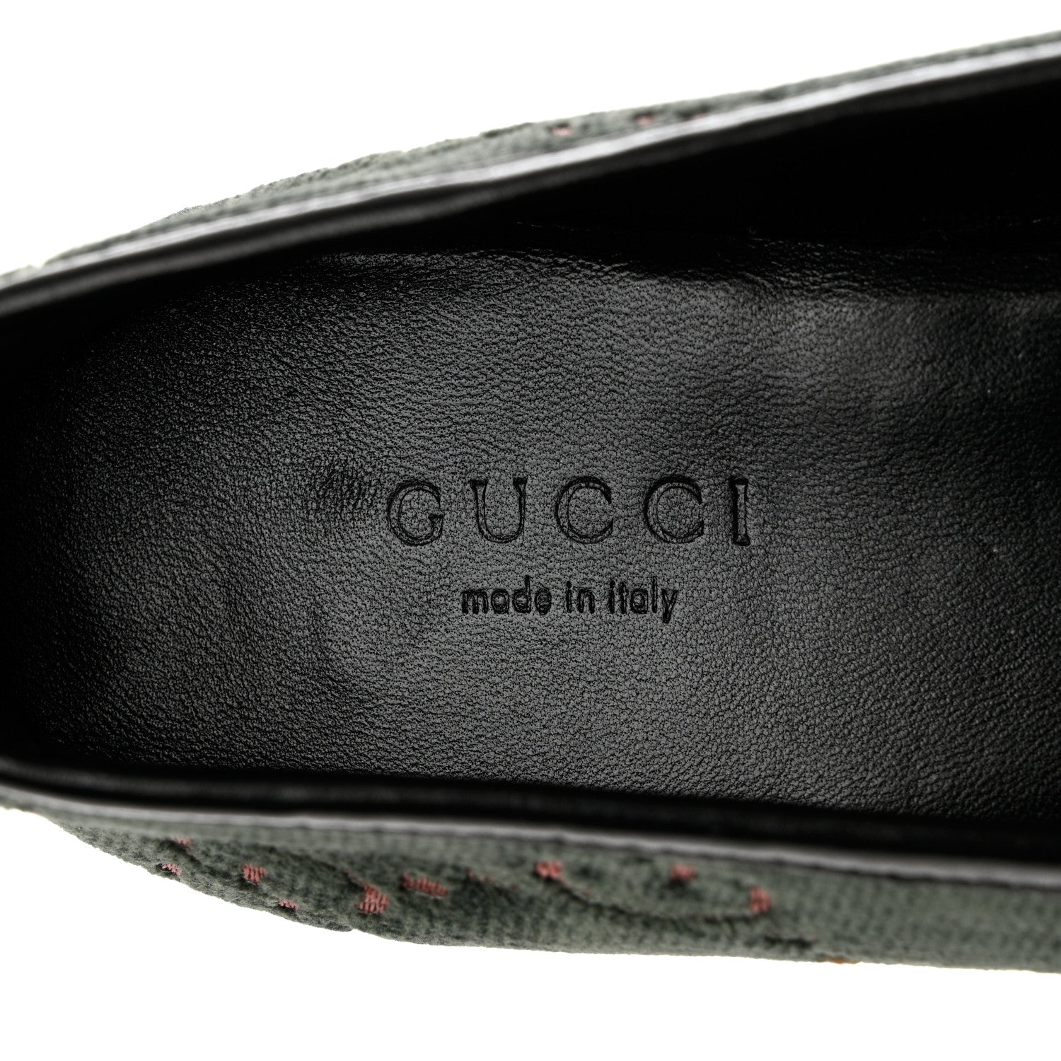 Gucci Velvet Malaga Kid GG Monogram Horsebit Womens Jordaan Loafers 36 Avio Dusty Pink Black 7 of 10