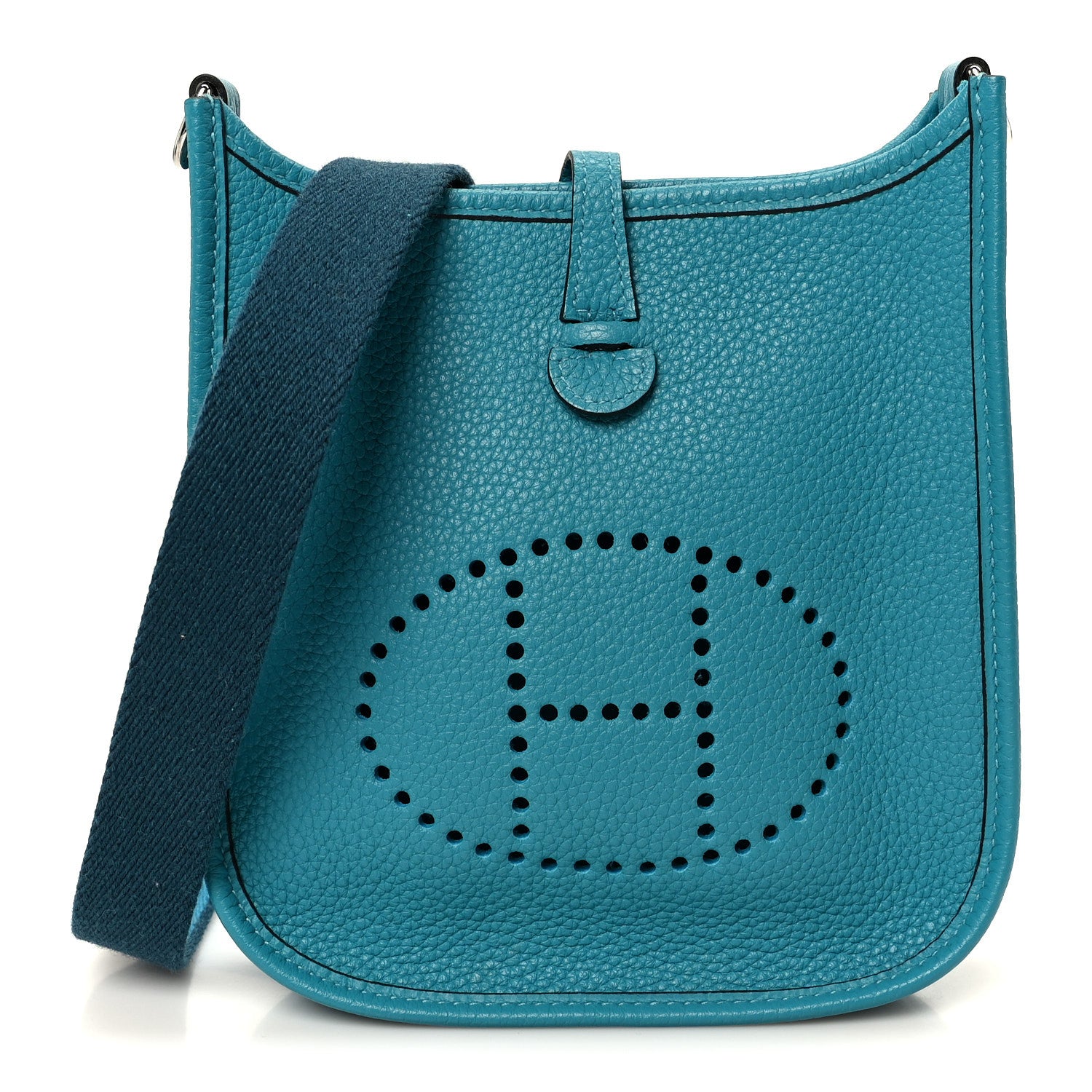 Hermes Taurillon Clemence Amazone Evelyne TPM Turquoise Colvert 1 of 11