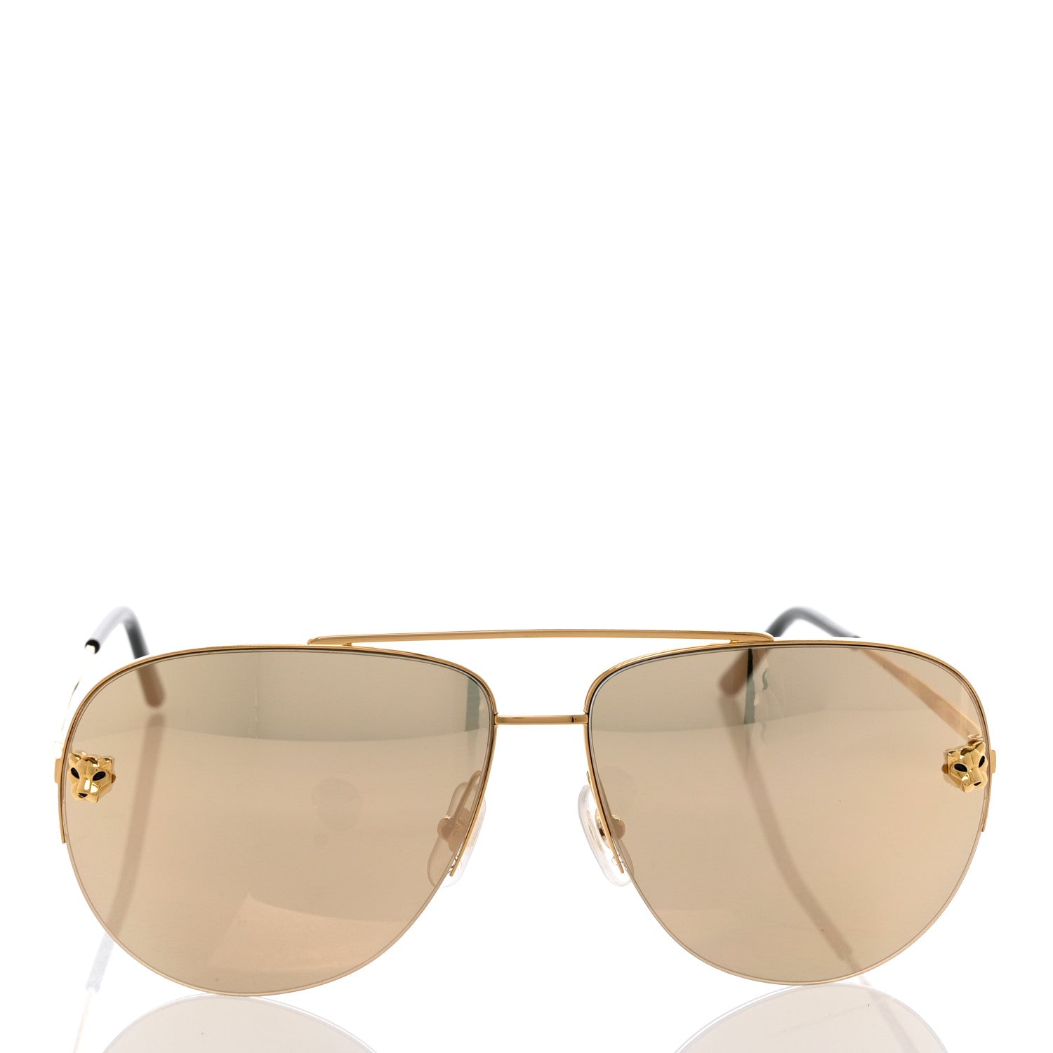 Cartier Santos de Cartier Aviator Sunglasses CT0065S Gold 2 of 8