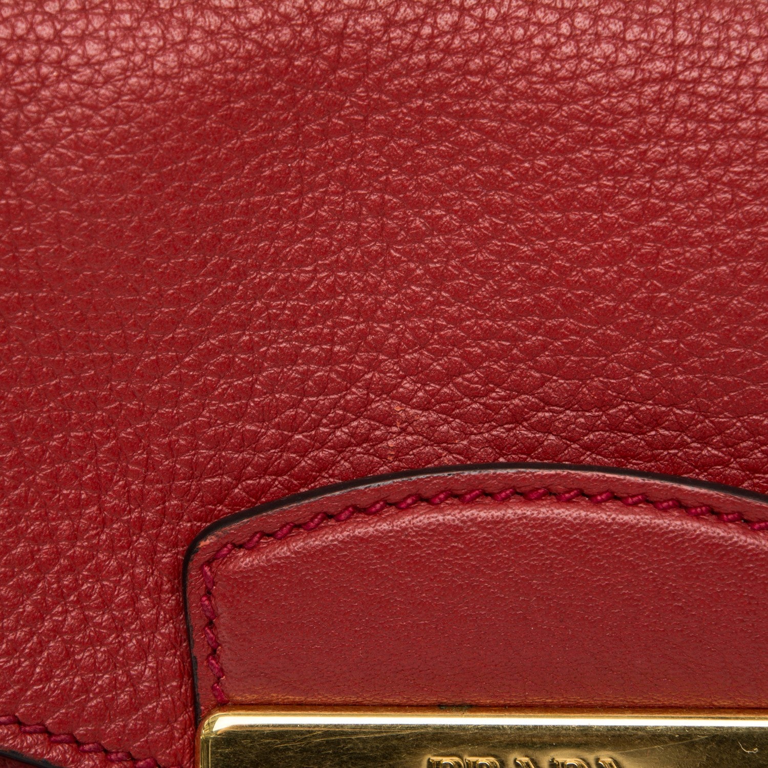 Prada Vitello Daino Sound Twin Pocket Satchel Rosso 10 of 11
