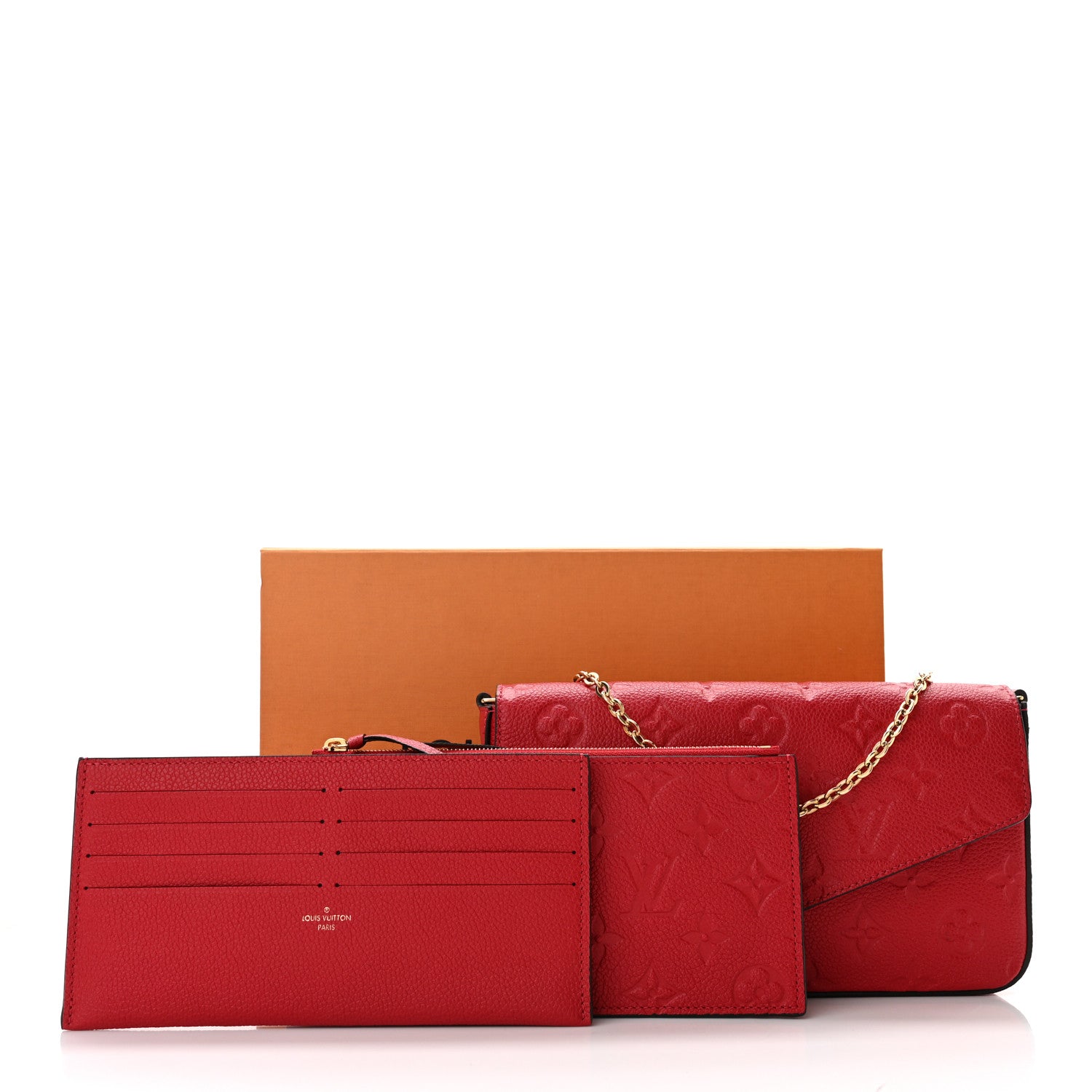 Louis Vuitton Empreinte Pochette Felicie Chain Wallet Scarlet 11 of 11