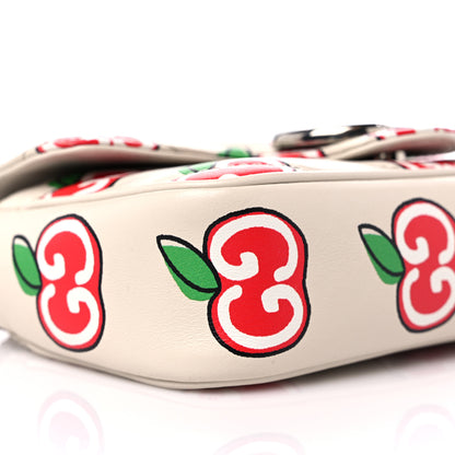 Gucci Calfskin Matelasse Diagonal GG Apple Super Mini GG Marmont Shoulder Bag Ivory 8 of 12