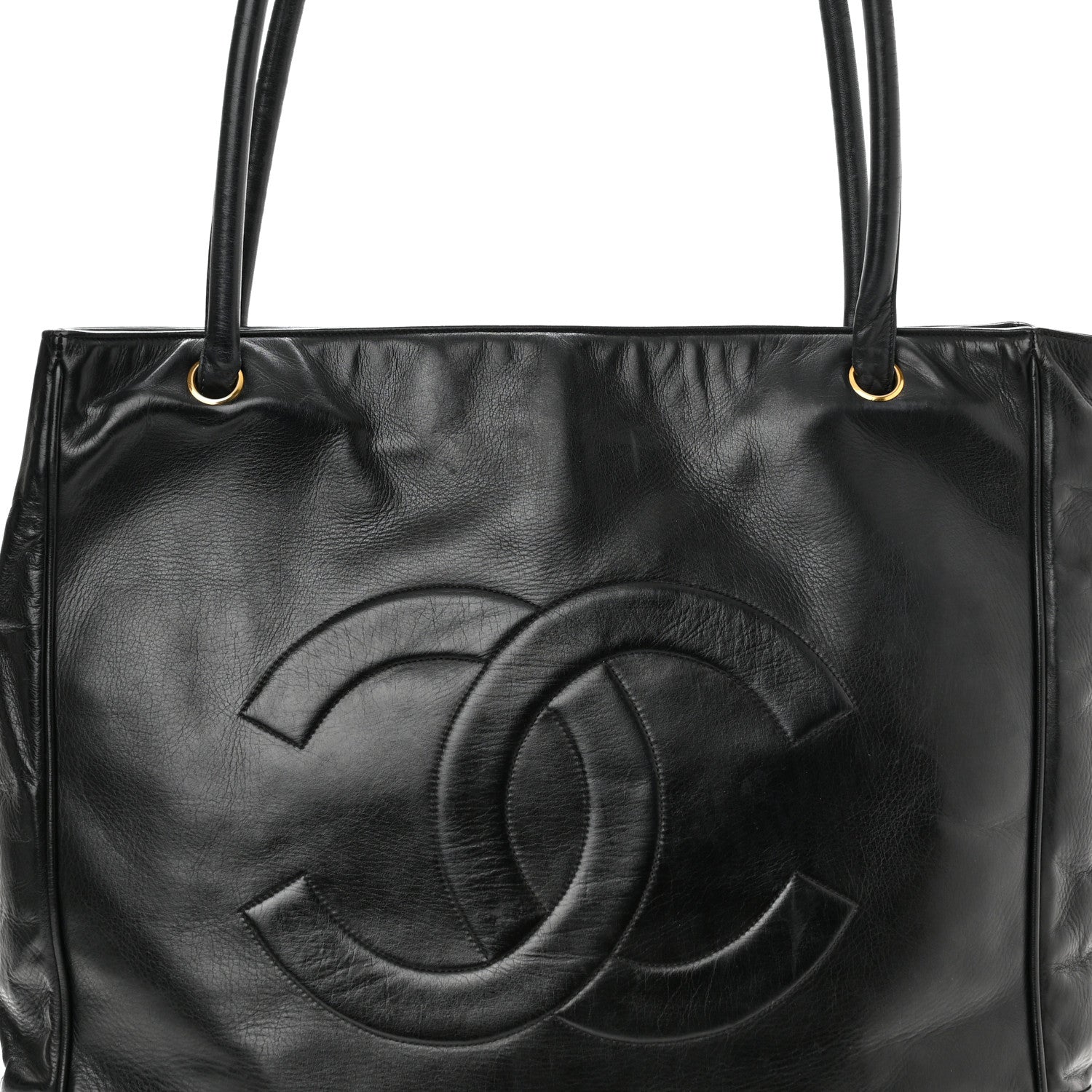 Chanel Lambskin CC Tote Navy 8 of 11