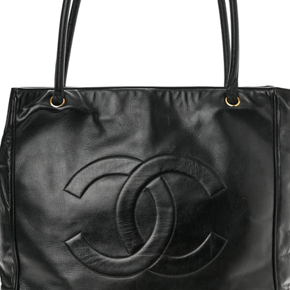 Chanel Lambskin CC Tote Navy 8 of 11
