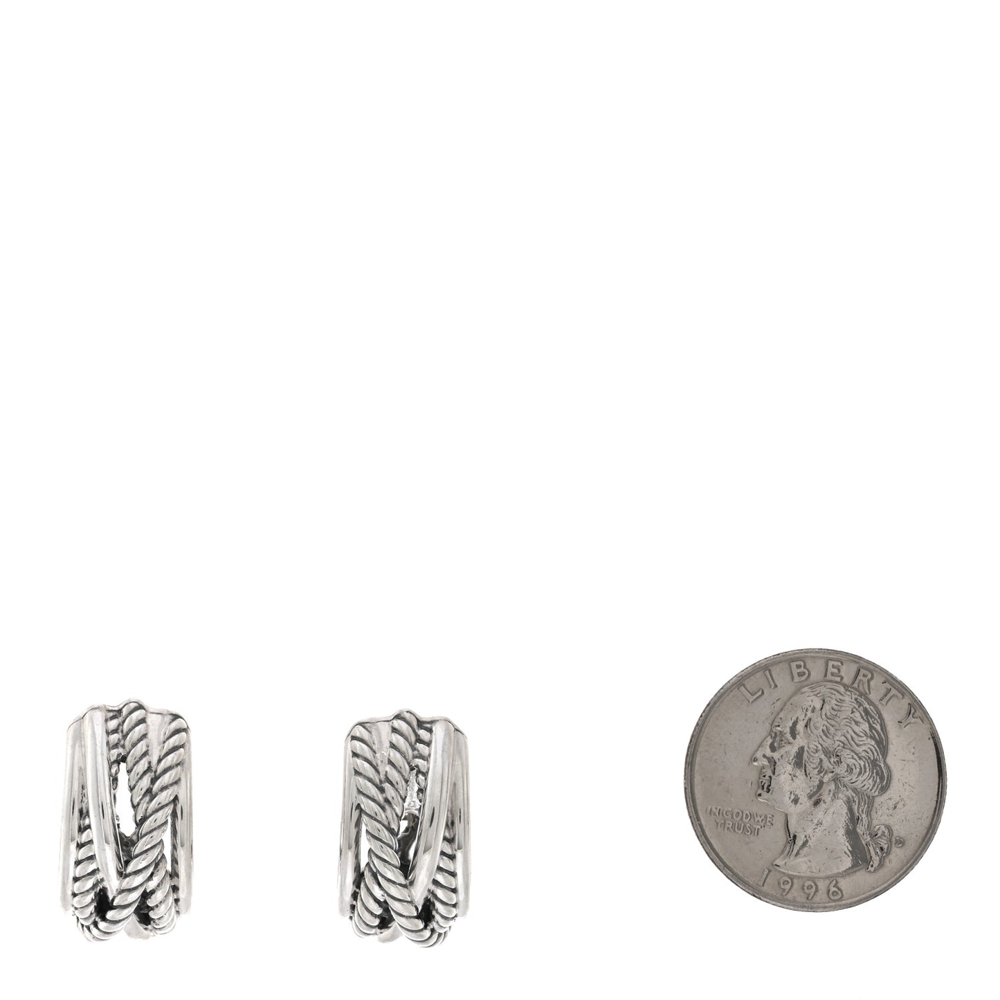 Sterling Silver Crossover Shrimp Earrings