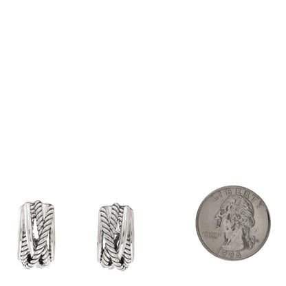 David Yurman Sterling Silver Crossover Shrimp Earrings 2 of 4