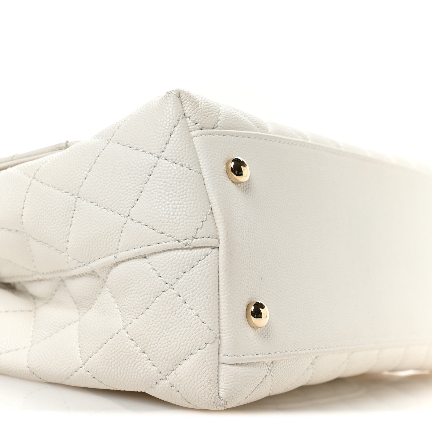 Chanel Caviar Quilted Small Chain Coco Handle Flap White 9 of 11