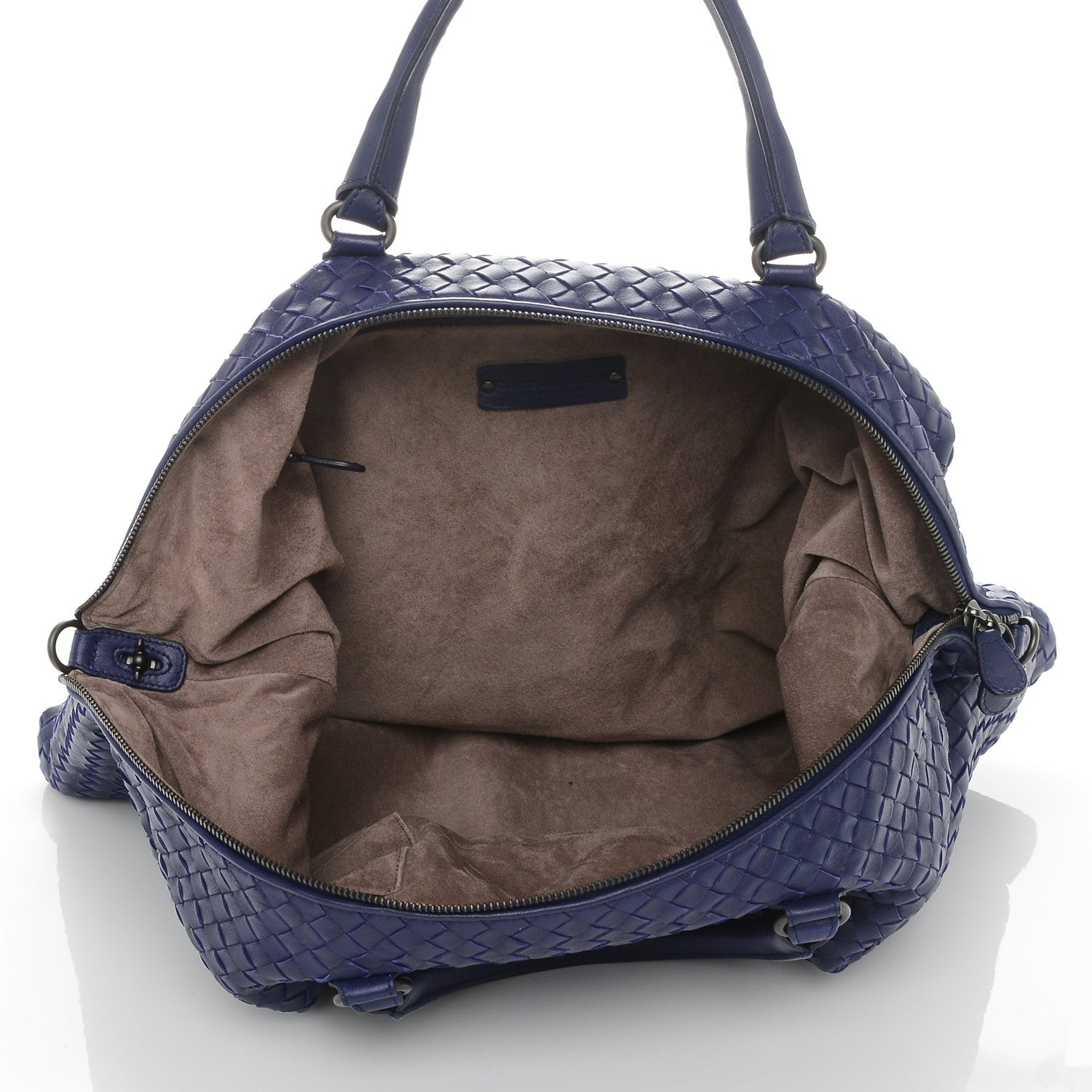 Bottega Veneta Nappa Intrecciato Maxi Convertible Tote Blue 6 of 8