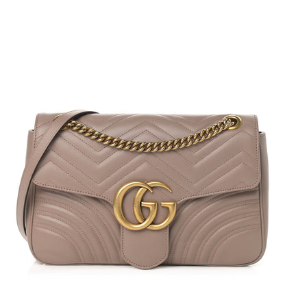 Gucci Calfskin Matelasse Medium GG Marmont Shoulder Bag Porcelain Rose 1 of 12