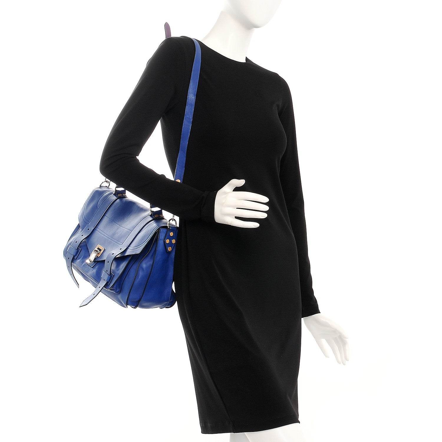 Proenza Schouler Lambskin Medium Double Sided PS1 Satchel Royal Blue Veruca Salt 2 of 12