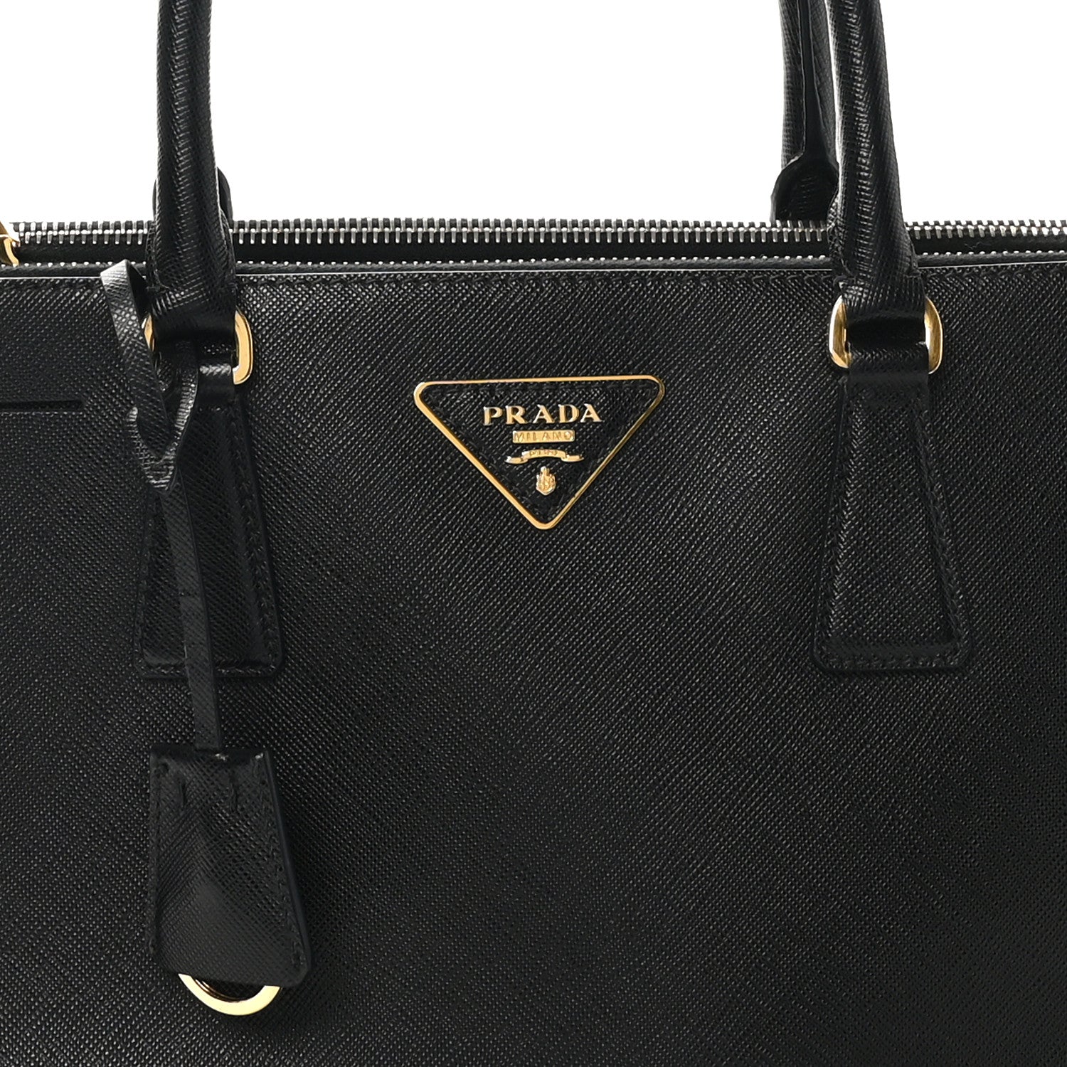 Prada Saffiano Medium Galleria Double Zip Tote Black 7 of 9