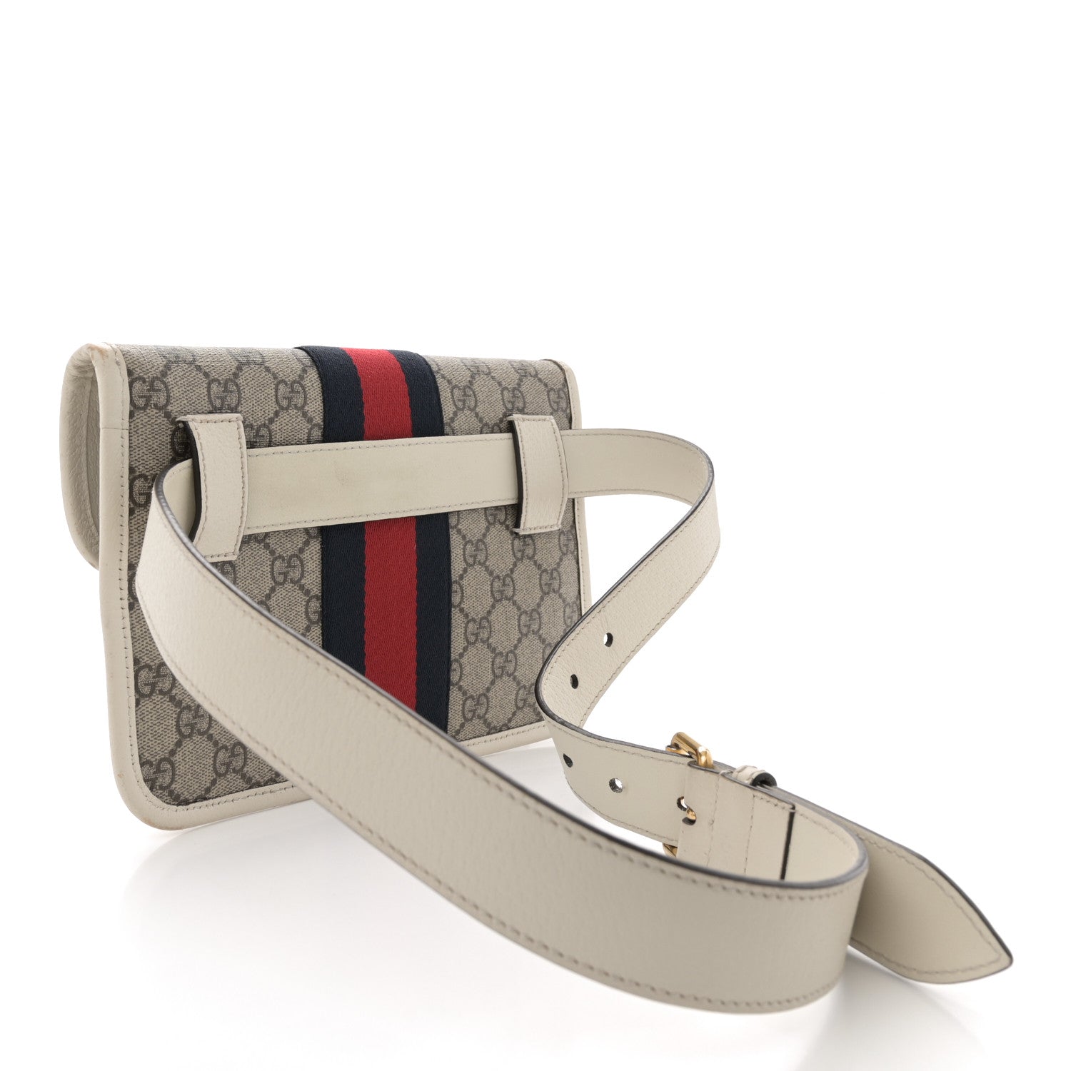 Gucci GG Supreme Monogram Web Small Ophidia Belt Bag 90 36 Beige Ebony White 2 of 13