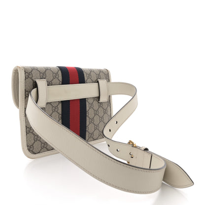 Gucci GG Supreme Monogram Web Small Ophidia Belt Bag 90 36 Beige Ebony White 2 of 13