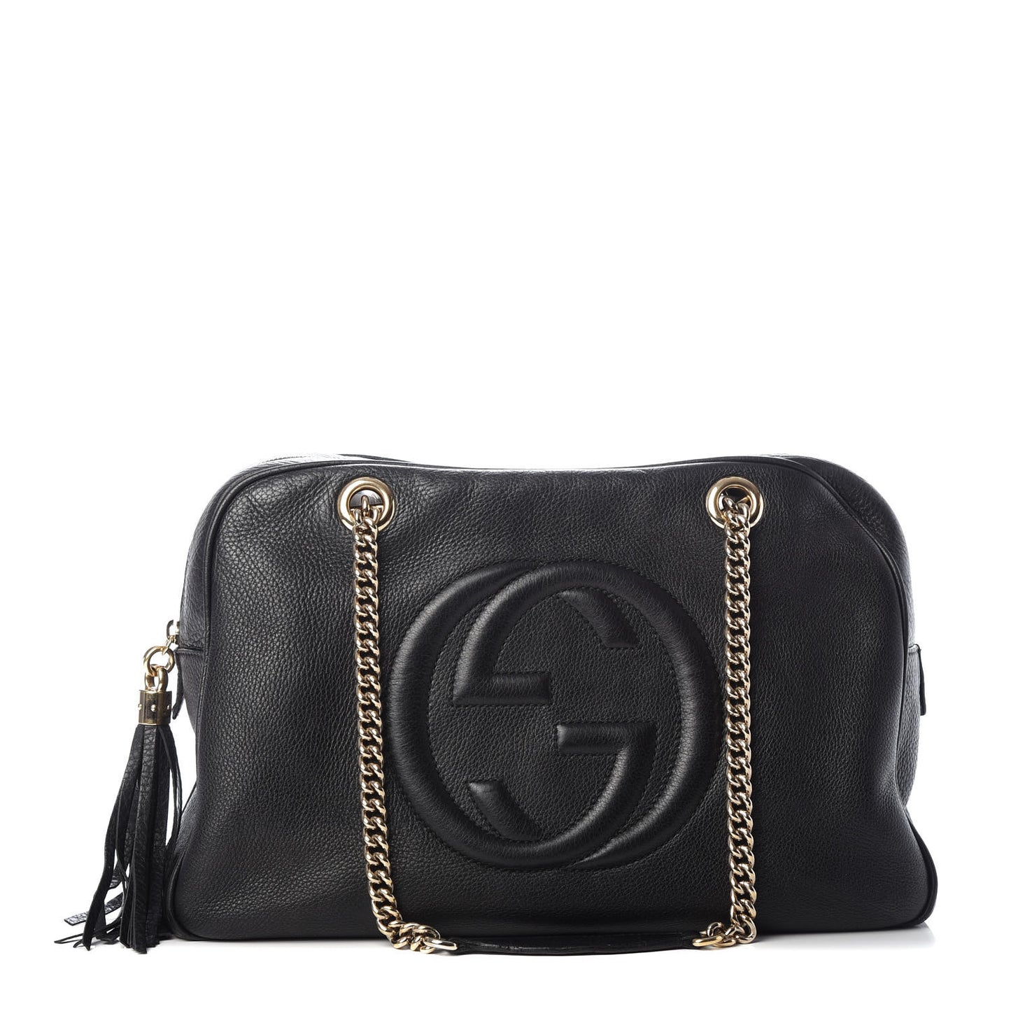 Pebbled Calfskin Medium Soho Bowler Black