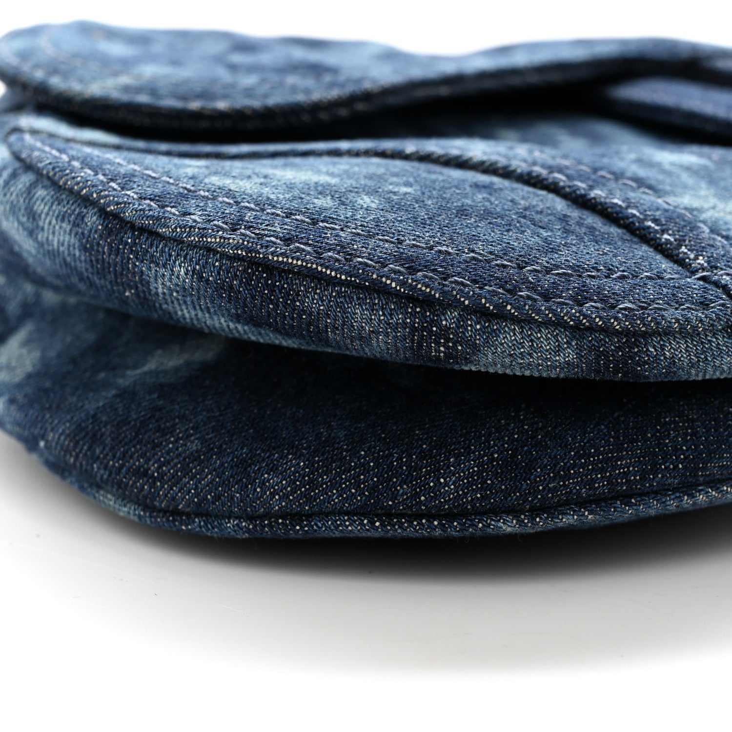 Christian Dior Denim Tie Dye Saddle Bag Blue 9 of 12