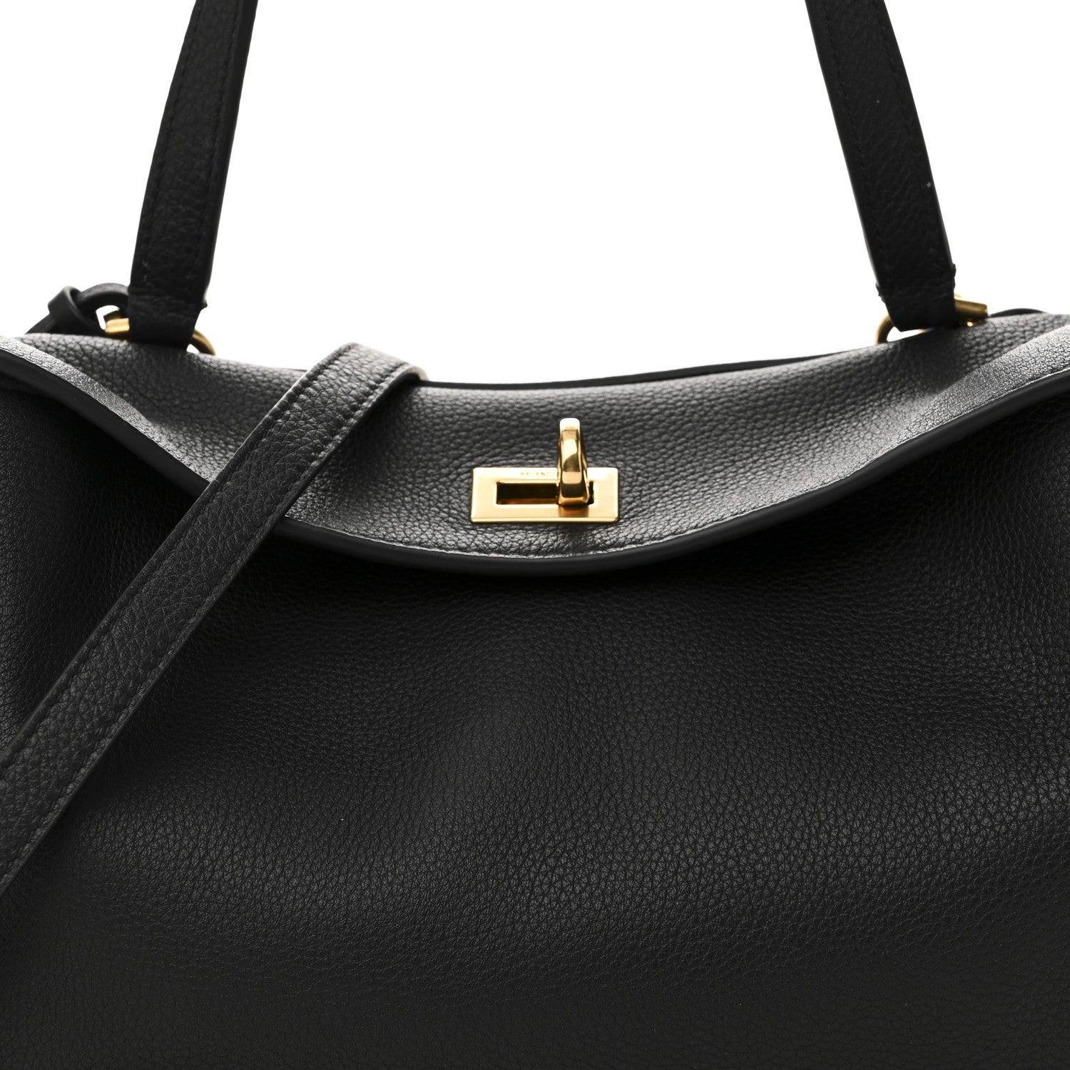 Balenciaga Grained Calfskin Small Rodeo Top Handle Handbag Black 7 of 9