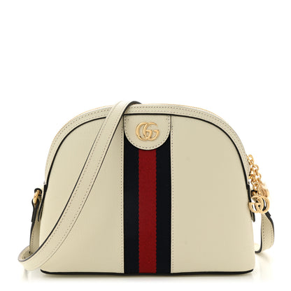 Gucci Textured Dollar Calfskin Web Small Ophidia Dome Shoulder Bag Mystic White 1 of 10