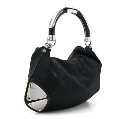 Gucci Monogram Medium Indy Top Handle Hobo Black 3 of 13