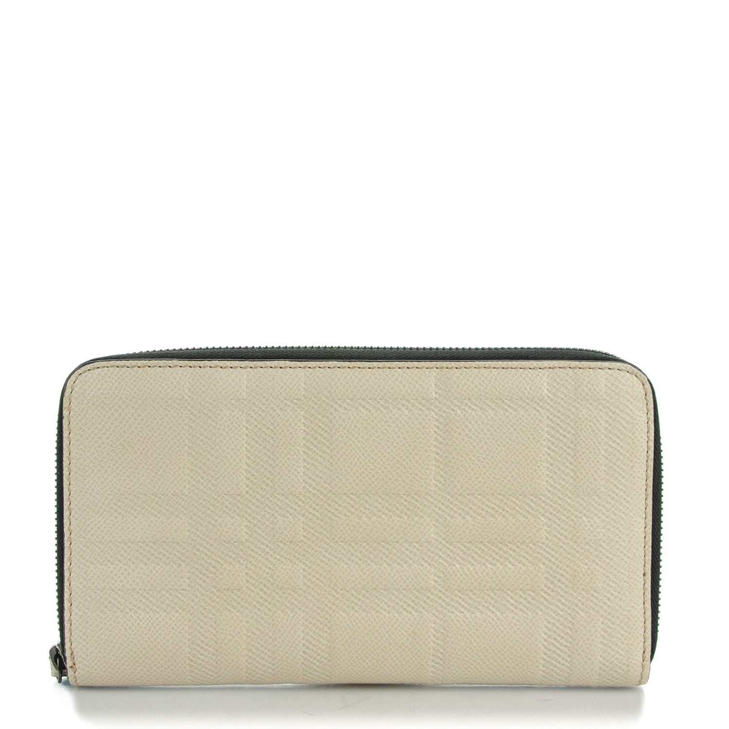 Burberry Check Calfskin Embossed Zip Around Wallet Pale Grey 1 of 7