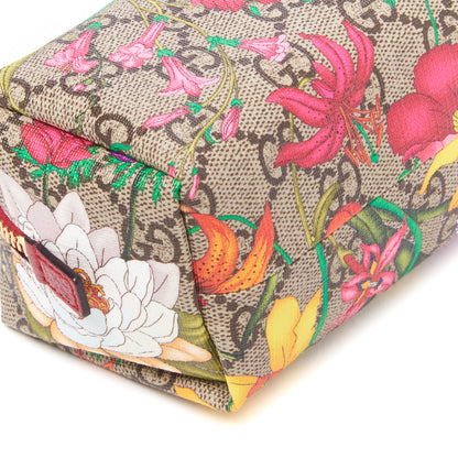 Gucci Soft GG Supreme Monogram Flora Calfskin Small Ophidia Cosmetic Case Beige Ebony Multicolor Rosso 5 of 11