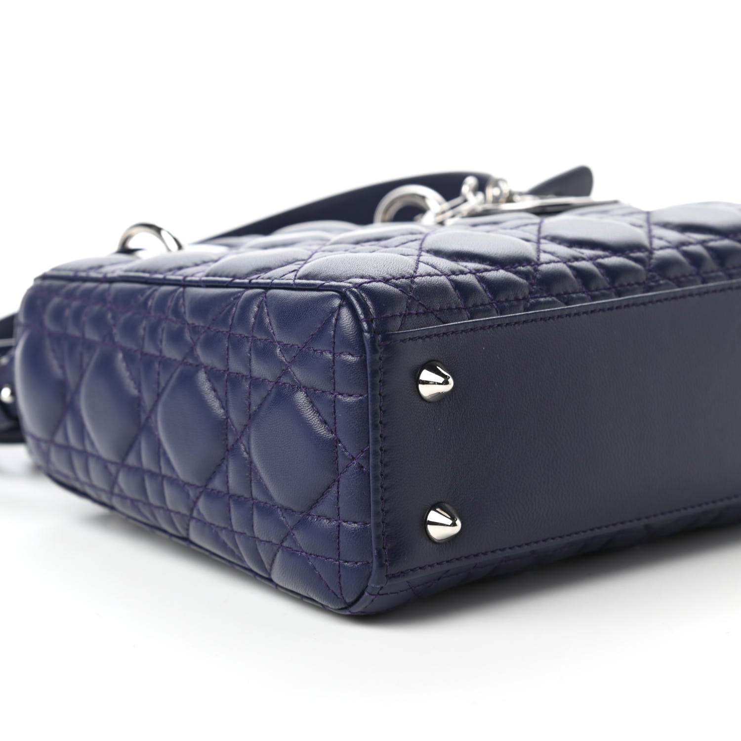 Christian Dior Lambskin Cannage Small Lucky Badges My Lady Dior Navy 6 of 11