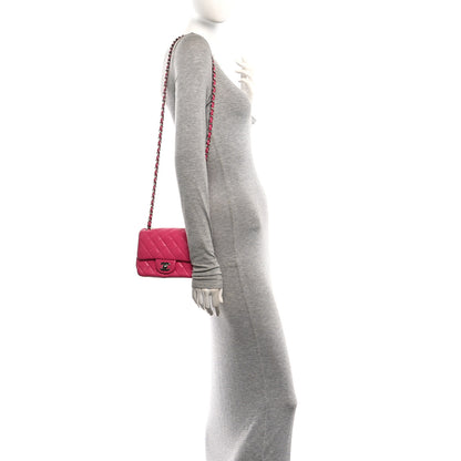 Chanel Lambskin Quilted Mini Square Flap Dark Pink 2 of 11