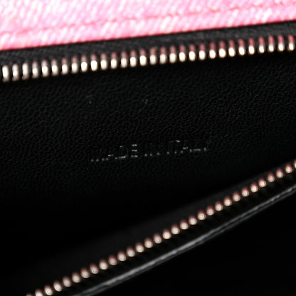 Balenciaga Nappa Denim Printed Small Hourglass Top Handle Bag Denim Pink 7 of 14
