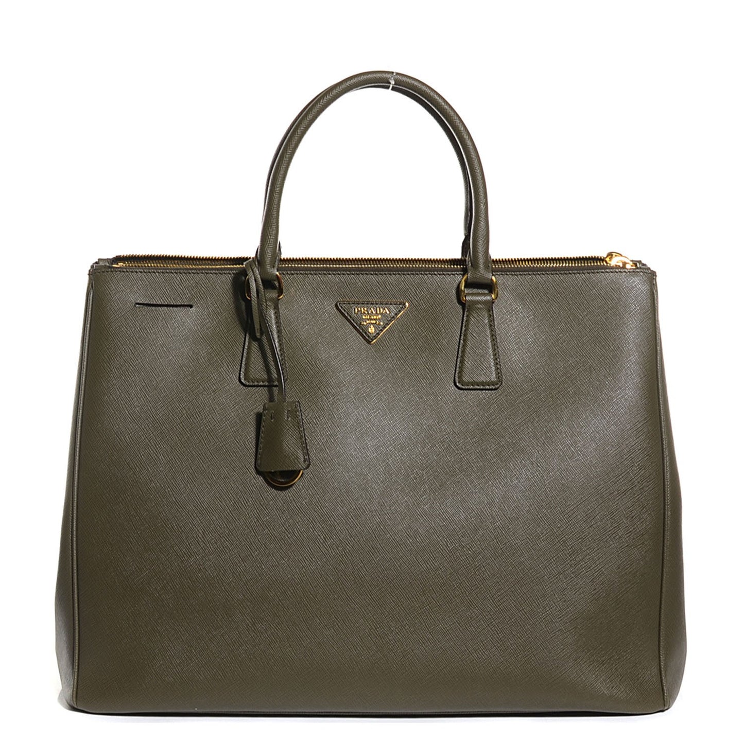 Saffiano Lux Extra Large Galleria Double Zip Tote Militare